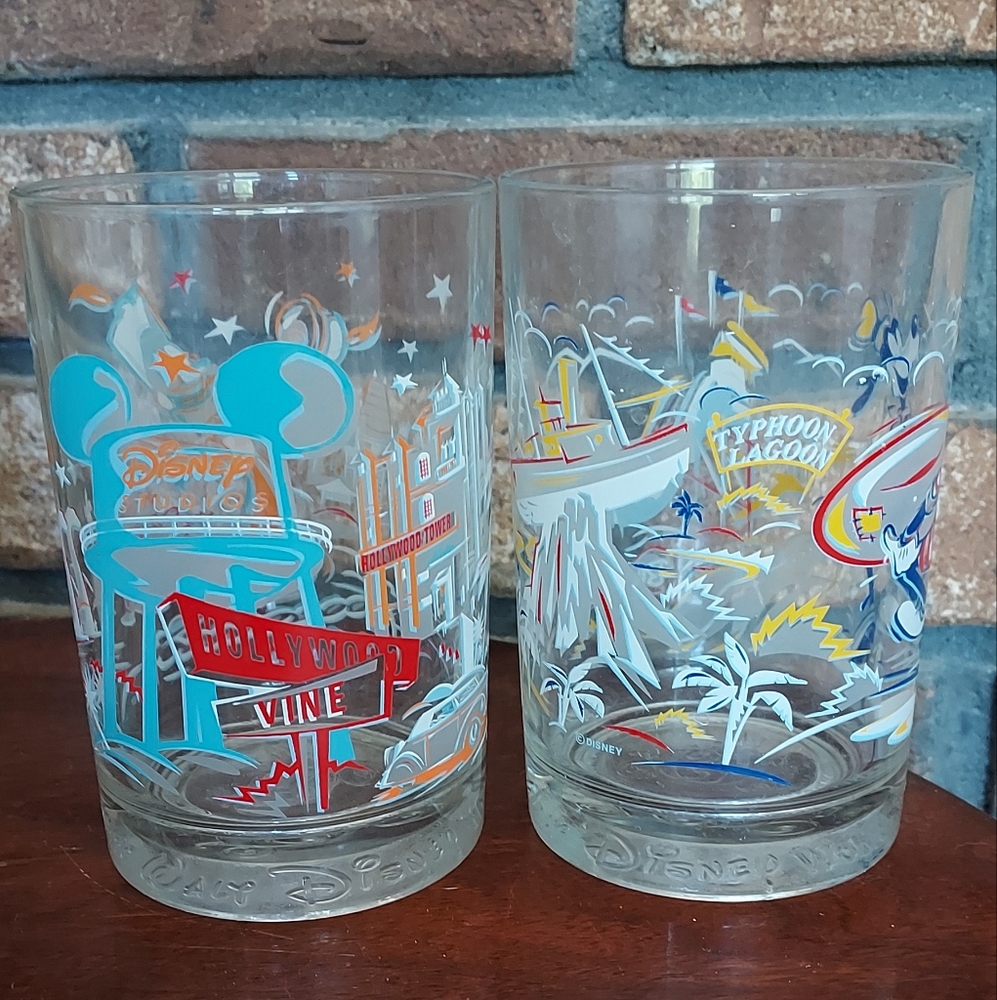 Disney World 25th Anniversary Glass Typhoon Lagoon Blizzard Beach MGM Studios